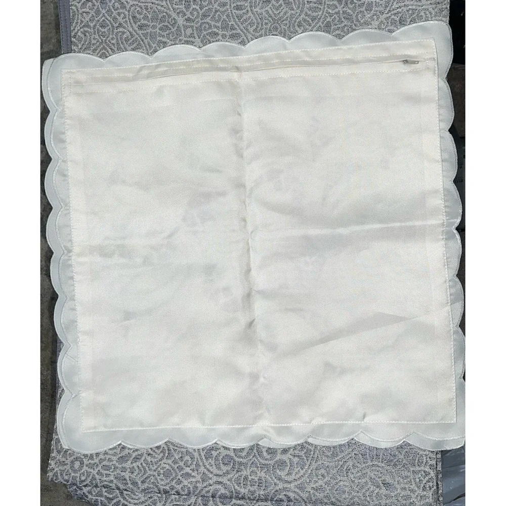 American Linen Ivory Pillow Cushion Covers‎ Set Of 2 Floral Cutouts Cottage Core